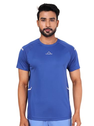Image of Rupa Colors Mens PLAYSURE Dry FIT Raglan Sleeve Round Neck Activewear T-Shirt | 100% Polyester Fabric | Reflective Logo | Regular Fit