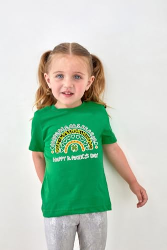 Kids Boy Girl's St Patricks Shirt Outfits Clothes Tops Heart Clover Shamrock Green Kids Raglen Short Sleeve GreenTshirt 10T3