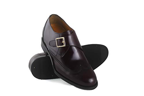 Zerimar Elevator Shoes for Men Add + 2,7 in | Men's Height Increasing Shoes | Shoes That Increase Your Height Burgundy