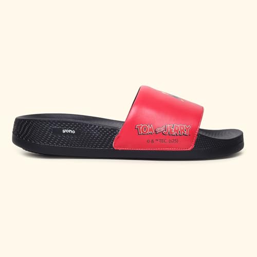 Image of YOHO Sliders for Men | Comfortable and Lightweight Slides | WB Cartoon & Comic Characters: Batman,Superman,Tom & Jerry,Rick & Morty,Big Bang Theory, Friends and Scooby Doo for Boys