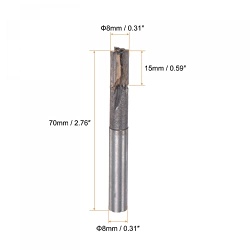 Image of uxcell Square Nose End Mill, 8mm Cutting Dia Tungsten Carbide Tip 3 Straight Flutes Milling Cutter with 8mm Straight Shank