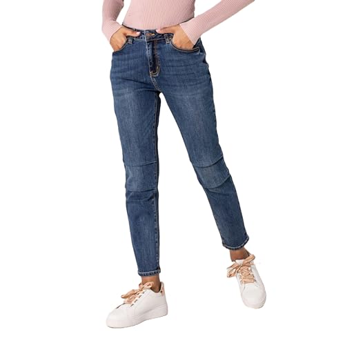 Nina Carter Damen Boyfriend Jeans High Waist MOM Jeans Parachute Style Used-Look Waschungseffekt, Dunkelblau (Q1892-1), M Nina Carter Damen Boyfriend Jeans High Waist MOM Jeans Parachute Style Used-Look Waschungseffekt, Dunkelblau (Q1892-1), M