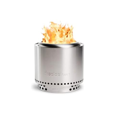 Solo Stove Fire Pit Ranger with Stand | Portable Outdoor Heater, Fire Pits for Heat Logs, Low Smoke Patio Heater, Camping Heater, Wood Burning, Stainless Steel, 38 x 41,5 cm, 7,3 kg Cover