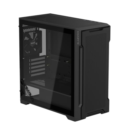 Image of GIGABYTE C102 Glass - Black Mid Tower PC Gaming Case, Tempered Glass, PSU Shroud, 2X 120mm Fans (GB-C102G)