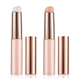 IEBTAWN 2 Stück Lippenpinsel aus Silikon, Multifunktionaler Applikator für Lippenstift, Lipgloss, Concealer & Nagellack, Aluminiumgehäuse mit Kappe (88x12mm), Rosa & Grau