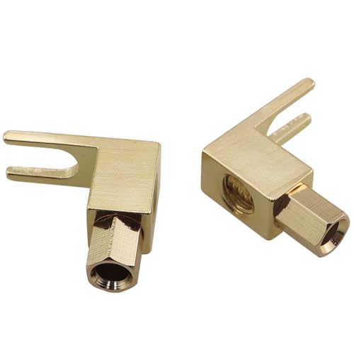 Enchufe banana a conector de cable de altavoz en forma de U de cobre dorado para audio 3