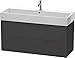 Duravit LC Vanity Unit, 2 Drawers, 544x1184x459, Graphite Matt