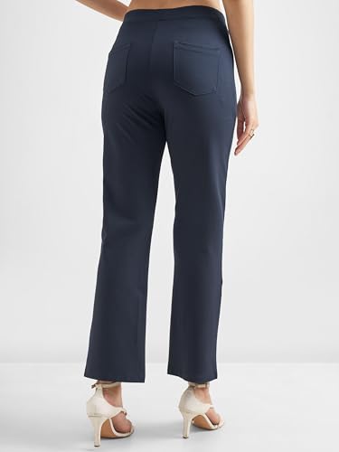 Image of Tokyo Talkies Women's Stretchable Bootcut Pants | High Rise Flared Trousers |Travel & Formal Wear|Workwear Trousers