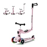 COOGHI Patinete para niños pequeños, 3 en 1 con ruedas intermitentes, barra de...