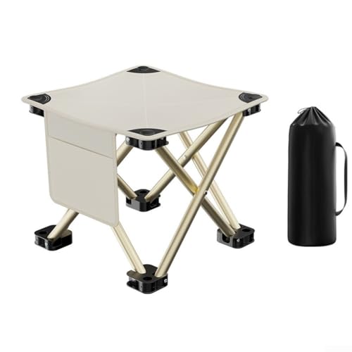 Silla plegable convenientemente portátil, ideal para actividades al aire libre como senderismo, camping y eventos deportivos con fuerte estabilidad (blanco grande)