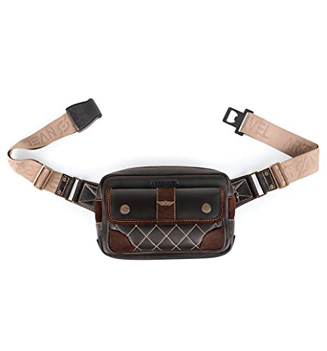 Artonvel - Sacoche Banane ​Moto Aviator - Cuir de Vachette Pleine Fleur Vintage & Cuir Velours - Imperméable & Léger - Sacoche Ajustable - Ergonomique - Durable - Garantie 3 Ans Cover