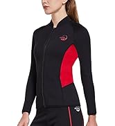 FitsT4 Womens Wetsuit Top 2mm Long Sleeve Neoprene Wetsuit Jacket with Front Zipper for Swimming ...