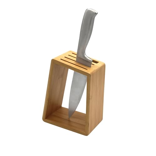 Box and beyond – Portacuchillos – 15 x 9 x 20 cm – Bambú natural – Cuchillos para todos los tamaños y formas – Cocina, encimera, accesorios de cocina – Estilo auténtico