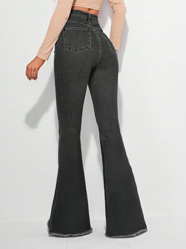 Image of KOTTY Women's Bootcut Flare Jeans with Slim Fit Thigh and Wide Hem Design
