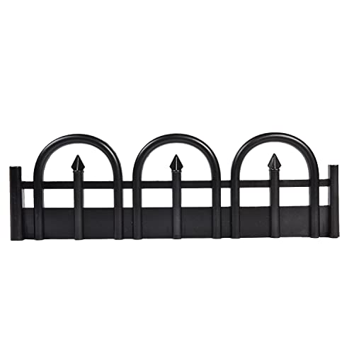 EasyFlex No-Dig Landschaftseinfassung mit Verankerungsspießen, 12,7 cm. Hohe dekorative Schmiedeeiserne Gartenbordüre, 3,7 m, Schwarz Cover