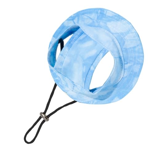 Mihauuke Boné de cubo para gato | boné de beisebol protetor solar para gatos com orifícios para orelhas | viseira respirável de proteção solar para aniversários disfarces exteriores campismo praia