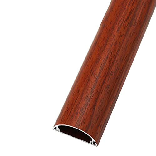 Canaleta para cables HAIXHX de aleación de aluminio, cubierta resistente para cables de pared, para ocultar y proteger cables y evitar tropiezos (Color: Grano de madera roja, Tamaño: No.2) miniatura 1