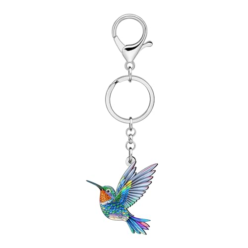 WEVENI Acrylic Hummingbird Keychain Bird Gifts Jewelry for Women Girl Bag Purse Car Handbag Accessories Charms4