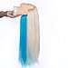 Mannequin Head with Hair, 29'' Doll Head for Hair Styling Training Head Manikin Practice Cosmetology Doll Head Styling Hairdressing Training Braiding Heads with Clamp Holder(White Blue)