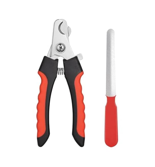 QMWG 12 X 4 CM Dog Nail Clippers for Small Dogs, Ultra Sharp Stainless Cat Nail Clippers with Guard for Large to Medium Dogs, Cats, Rabbits and Guinea Pigs, Free Nail File-89QjBAio