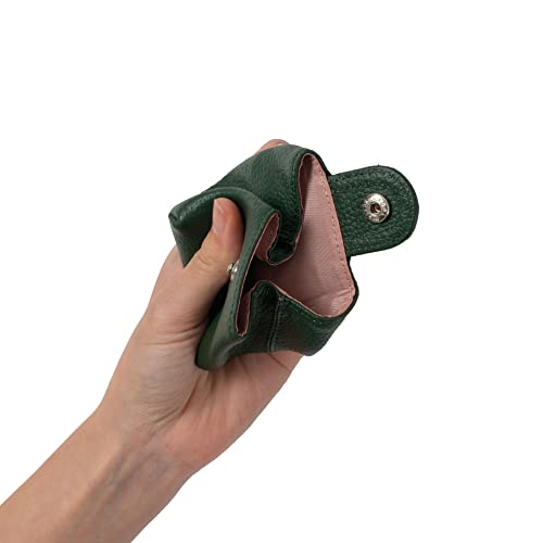 Image of Cockatoo Genuine Leather Coin Pouch Change Holder, Mini Snap Pocket Wallet for Men Women (Hills, Large)
