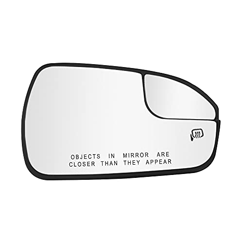 Passenger Side Right Heated Mirror Glass Replacement with Backing Plate, Compatible with Ford Fusion 2013 2014 2015 2016 2017 2018 2019 2020, Replaces OE DS7Z-17K707-B, DS7Z17K707B