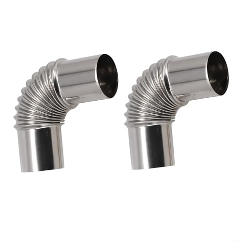90-degree Elbow Stove Pipe, Flexible 90 Degree Stainless Steel Pipe Bend For Chimney Liner/Wood Stove/Hot Tent/Water Heater Chimney Connector, Heat Resistant(2pcs)