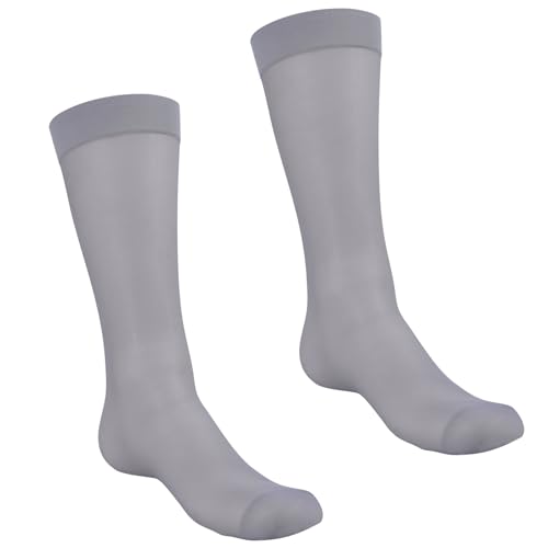 Mens Nylon Sheer Suit Sock Business Dress Socks with Reinforced Toe Solid Plain Thin Formal Dress Stockings3