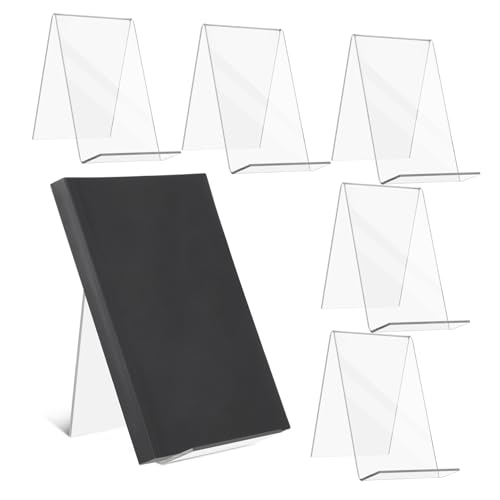 OSALADI 6個アクリル製ブックディスプレイスタンド マガジンホルダー パンフレットスタンド 展示用ラック オープンデザインで収納 整理 取り出しやすい 軽量 持ち運び便利 多用途
