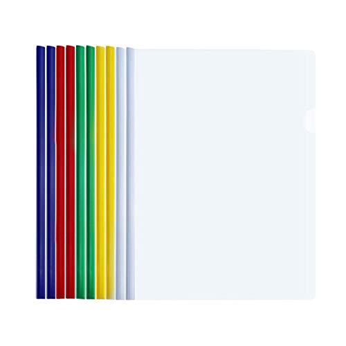 Sliding Bar Repor 10Pcs Multicolor Slider Reports Covers for A4 Paper Resume Presentations