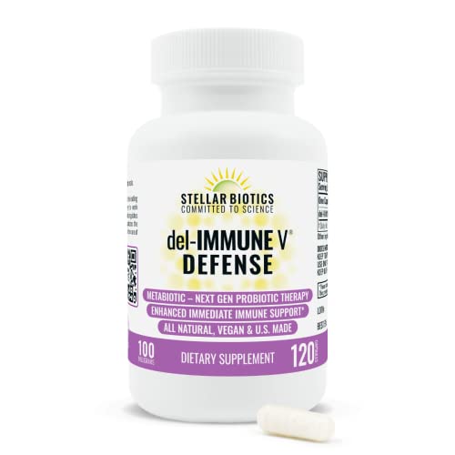 Del-Immune V Defense by Stellar Biotics All-Natural Immune Support & Gut Health (+) Immediate Care Metabiotic: NextGen Probiotic Therapy (120 Caps)