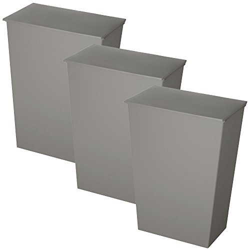 日本製ダストボックス kcud クード シンプル 計3個セット ゴミ箱 ごみ箱 (ワイドグレー3個セット)