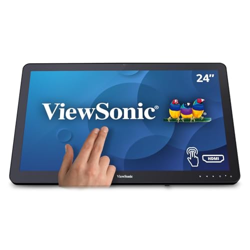 Image of ViewSonic TD2430 24 Inch 1080p Touch Screen Monitor, 10-Point Multi-Touch for Retail POS and Kiosks, Durable 7H Scratch-Resistant Glass, Advanced Ergonomics, HDMI, and DisplayPort Inputs