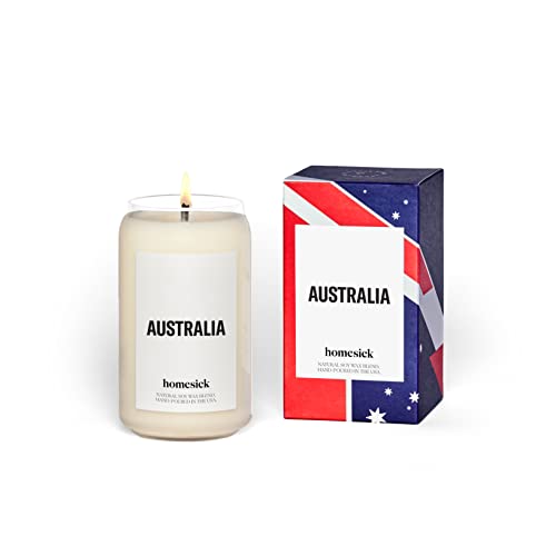 Homesick Premium Scented Candle, Australia - Scents Of Eucalyptus, Chocolate, Rose, 13.75 Oz, 60-80 Hour Burn, Natural Soy Blend Candle Home Decor, Relaxing Aromatherapy Candle #TOP21