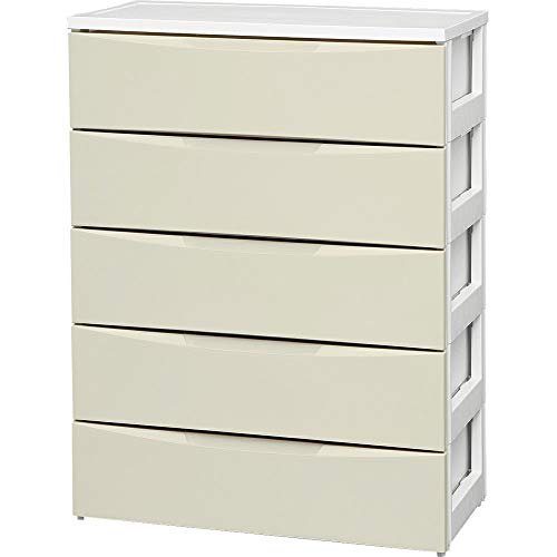 アイリスオーヤマ チェスト ワイド 5段 日本製 幅72.5×奥行41.5×高さ100cm ホワイト / アイボリー 白 プラスチック COD-725