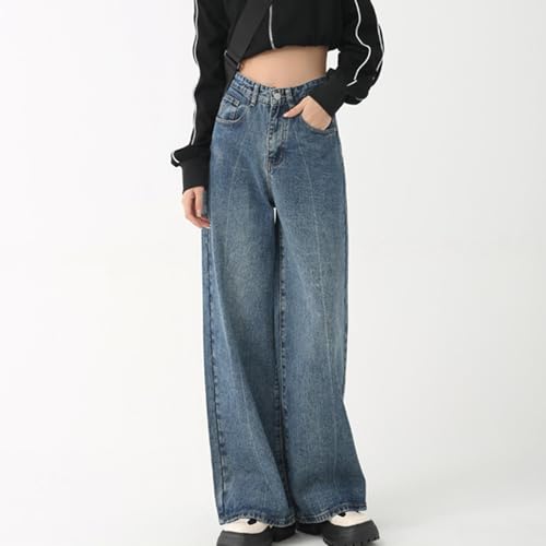 Viatabuna Loose Fit Jeans for Women High Waist Petite Wide Leg Boyfriend Mom Jeans Y2k Baggy Straight Leg Denim Trousers3