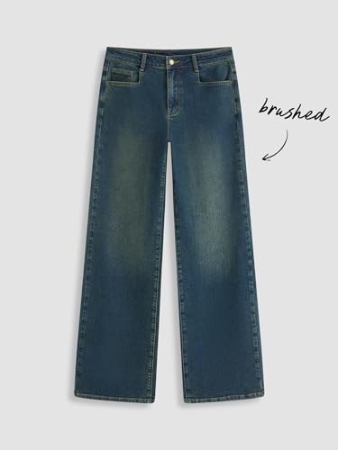 CIDER Low Rise Jeans Straight Leg Denim Pants Trendy Brushed Low Waist Straight Leg Jeans3