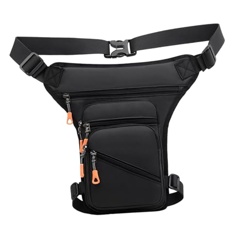 Image of drburpily Men Waist Belt Bag Adjustable Capacity for Outdoor Activities Hiking Running Fishing Organized Adjustment Men Waist Belt Bag Portable Storage Outdoor, Black, 20x8x33cm