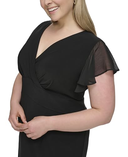 Tommy Hilfiger Women's Flutter Sleeve High Low Tiered Skirt Dress4