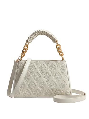 Image of LIKE STYLE Women's Embossed PU Sling Bag | Dual Compartment Shoulder & Crossbody Bag with Braided Handle | Stylish Handbag for Office & Casual Use