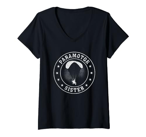 Photo de Paramoteur Soeur Alimenté Parapente Soeur T-Shirt avec Col en V