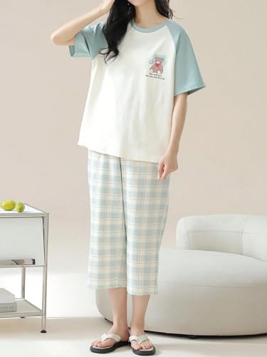 Image of Lymio Womens Korean Night Dress | Full Pyjama Set | Korean Nightsuit | Women Nightwear |Round Neck Full Sleeve Nightsuit | Loungewear | Everyday Nightdress (W-ND-2)
