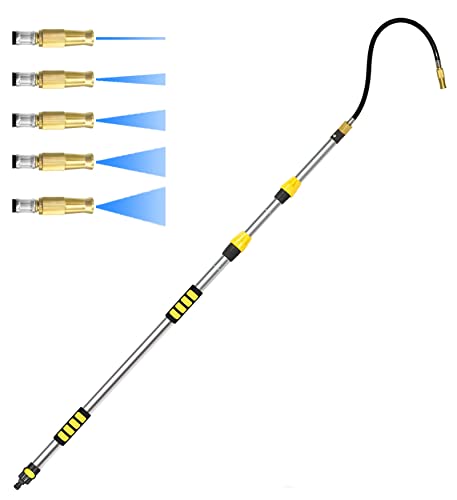 JooMoo TelescopingÂ Gutter CleaningÂ Tool - GutterÂ CleanersÂ fromÂ Ground,Telescopic Gutter Cleaning Comb 13 Foot Car Wash Brush for Garden Hose Window
