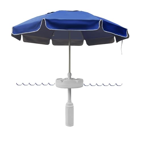 Swimbrella Floating Pool Umbrella provides the perfect shade canopy for the lake, river, beach or the pool! 6 cup holders for your drinks and snacks! Create your own shade oasis with the 7ft diameter umbrella sun shade.