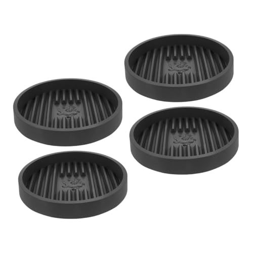 GRIRIW 4 Piezas Tapetes para Porta Desatascador de Inodoro Bandeja Antigoteo Base Plástico Transpirable y Resistente para Baño y Cocina Color Gris Cemento