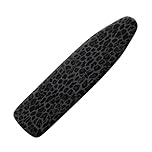 Wanyint Black Leopard Print Ironing Board Cover Ironing Board Cover 16x55 inches Stain Resistant Durtable Elastic and Hook & Loop Fastener Strap