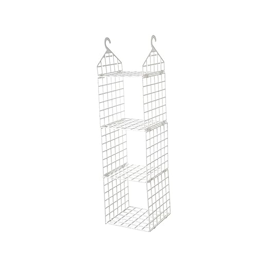 Happyyami Multi Foldable Hanging Closet Organizer White Plastic Space Saver for Clothing Sweaters Towels Pajamas Hats Easy to Use and Ventilated Design