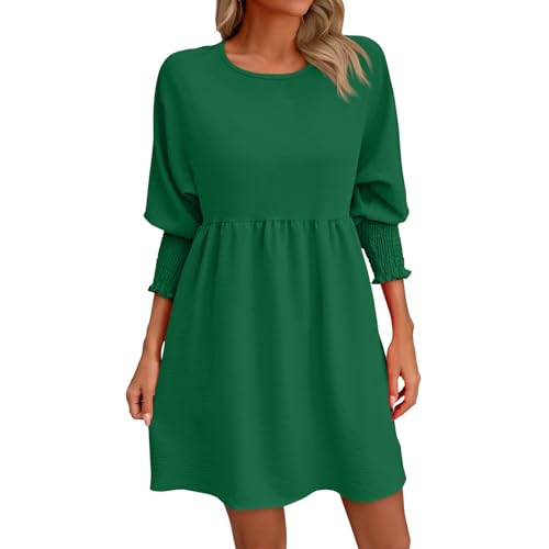 Robe mi-longue florale à corsage froncé extensible et manches longues fluides WWricotta