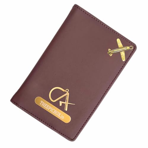 Image of Personalized Passport Cover in Leather Holder, for Travel Organizer Gift for Men and Women, Passport Holder, Elastic Passport Cover (Brown)