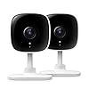 TP-Link Tapo 2K Security Camera for Baby Monitor, Dog Camera w/ Motion Detection, 2-Way Audio, Night Vision, Cloud & SD Card Storage (Up to 256 GB), Works w/ Alexa & Google Home, 2-Pack (Tapo C110P2)